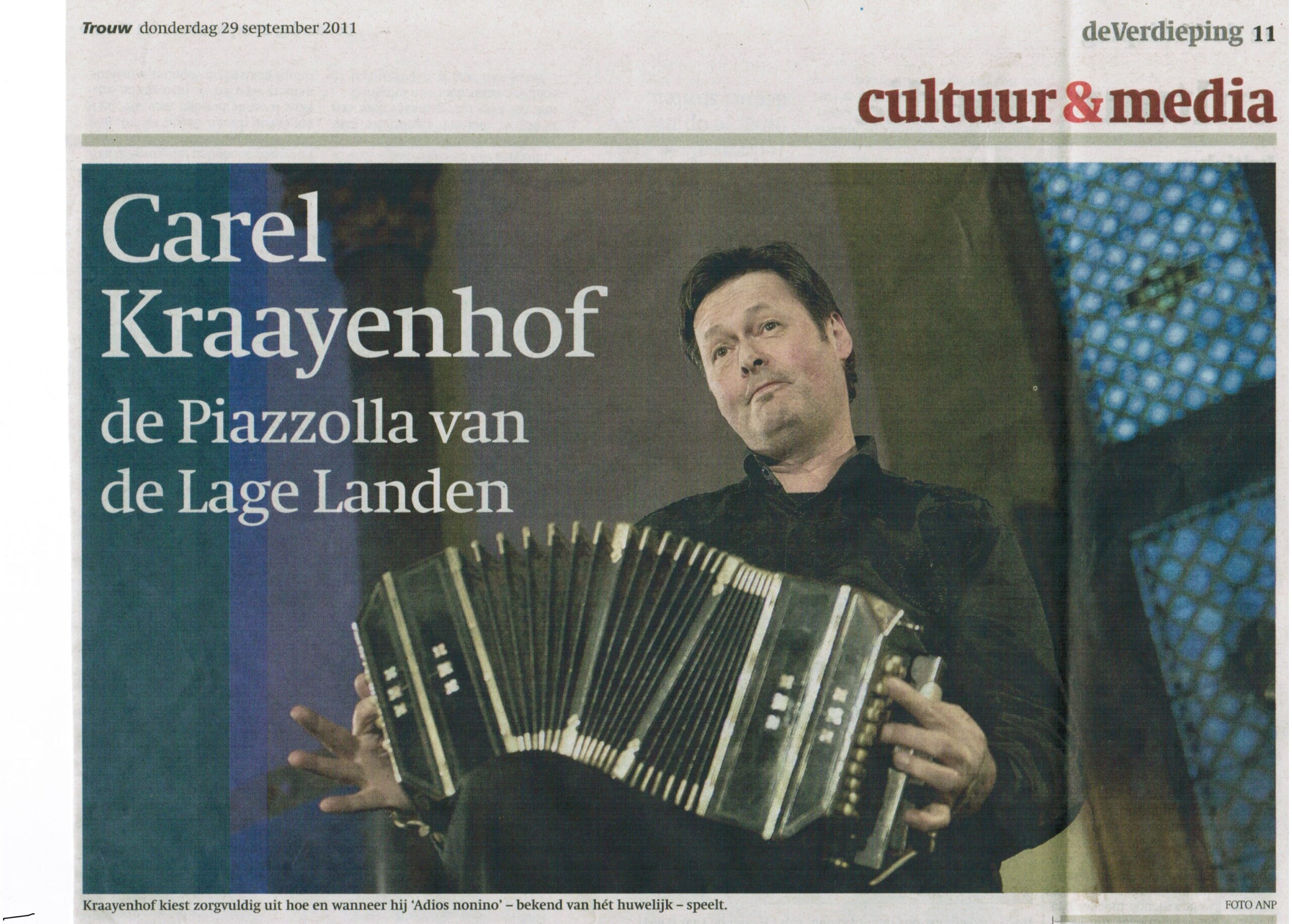 Interview in Trouw met Carel Kraayenhof